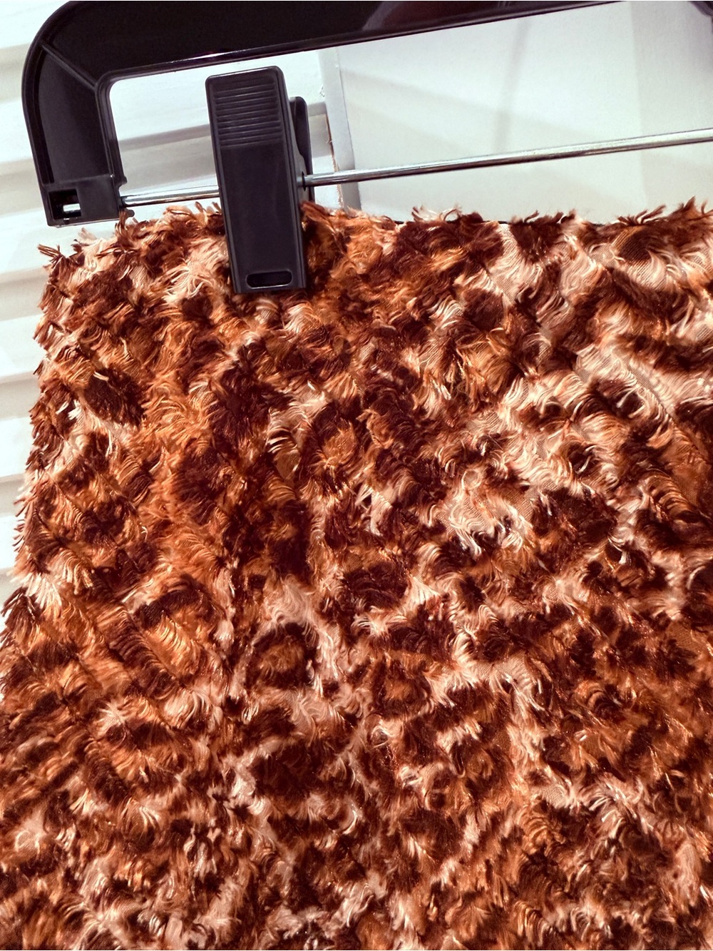 Loeffler Randall Leopard Faux Fur Midi Skirt - Brown - Picture 5 of 5